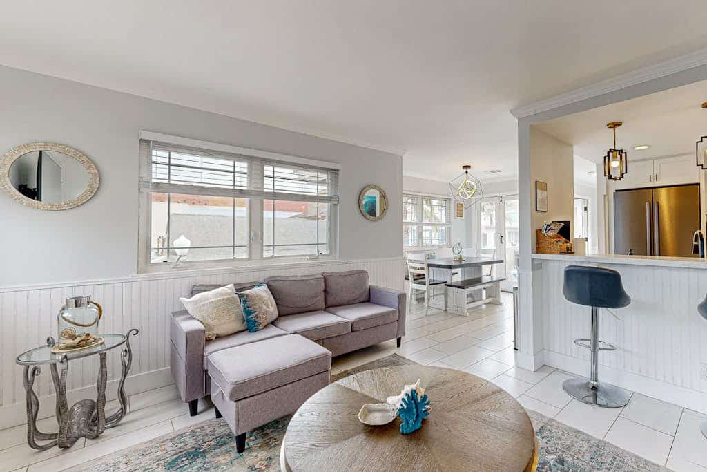 Redesigned all-suite retreat steps from beach with fireplace & AC