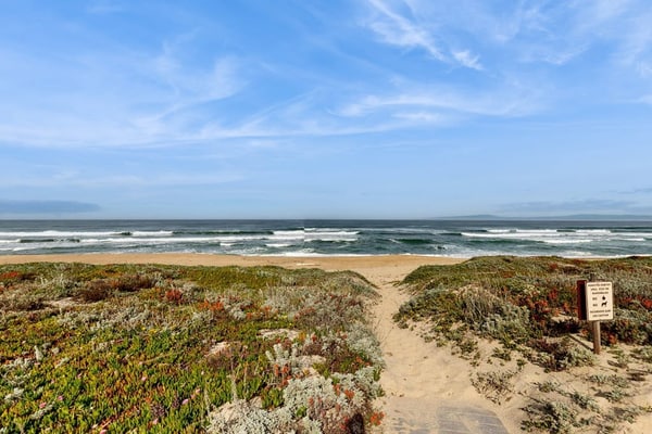 Beachfront condo with private patio, beach access, shared pool & hot tub.