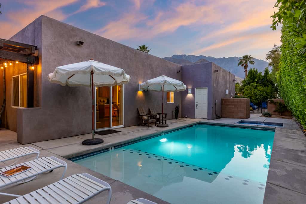 Only Inn Palm Springs -  private pool, spa, fire pit lounge, and al fresco dining.