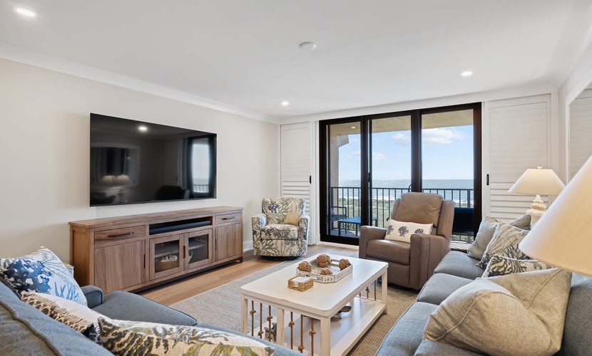 Island Club 5401
Luxury Oceanfront Retreat | Panoramic Views from Every Bedroom
Experience coastal luxury at its finest in this completely renovated 3-bedroom, 3-bath oceanfront condominium. Perfectly situated on the 4th floor, this premier beachfront retreat offers breathtaking panoramic ocean views, direct beachfront access, and upscale finishes throughout.
From the moment you enter, you'll be captivated by the stunning ocean vistas visible from the living area dining, kitchen and all three bedrooms. Every detail has been thoughtfully redesigned, featuring brand-new furnishings, designer finishes, custom plantation shutters, and a bright, sophisticated coastal aesthetic.
The spacious living offers a new surround sound system with a large flat screen TV. This living space is open to the kitchen with counter seating, a large dining table, and a comfortably furnished oceanfront patio, creating the perfect setting for morning coffee, afternoon relaxation, or evening cocktails while enjoying the sights and sounds of the Beach & ocean waves.
Gourmet Kitchen
The fully renovated and exceptionally stocked kitchen is designed for both everyday convenience and entertaining, featuring:
New designer cabinetry and premium countertops
Triple-filtered drinking water at the kitchen sink
New stainless steel appliances
Separate beverage refrigerator
12-cup drip coffee maker and Keurig® coffee maker
Air fryer, blender, popcorn maker, and more
Everything needed to prepare meals with ease
Luxurious Sleeping Accommodations
Primary Oceanfront Suite
King bed
Private oceanfront balcony with seating
Spa-inspired ensuite bathroom
Double vanity
Large walk-in tiled shower
Flat-screen TV
Dedicated workspace/desk
Custom built-in closet shelving
Spectacular ocean views
Second Oceanfront Guest Suite
Two queen beds
Private ensuite bathroom with walk-in shower
Double Vanity Sink
Oceanfront views
Flat-screen TV
Corner desk/workspace
Ideal for couples or families
Third Ocean View Guest Bedroom
Two queen beds
Flat Screen TV
Ocean views
Access to hall bathroom with tub/shower combination
Additional Features
Full-size washer and dryer
Keyless Entry
New high-efficiency air conditioning system and ductwork
High-speed Wi-Fi
Flat-screen TVs
Custom plantation shutters throughout
Professionally furnished and decorated
Direct Beachfront Location
ONSITE AMENITIES:
Private Serene Oceanfront Complex on 25 Beautiful Amenity Rich Acres
Amenities include 3 Swimming Pools including an area with sundeck and hot tub for adults only.
• Outdoor Lap Pool & Kiddy Pool (Heated Seasonally)
• Community Spa, Tanning Shelf and Top Deck (Seasonally ages 18+)
• 9 Tennis Courts: 7 Har-Tru (Clay) Courts and 2 Hard Courts
• Pickleball
• Exercise Facility
• Bike Rentals
• Basketball
• Children's playground right off the beach
• Catch and Release Fishing Lagoons
• Community Grills and Picnic Areas
• Elevators
The Island Breeze Trolley has a convenient stop within a short walk from the Island Club complex.
Whether you're planning a family beach vacation, a couples' getaway, or a relaxing coastal escape, this exceptional oceanfront residence offers the very best in luxury, comfort, and location. With panoramic views, designer renovations, and every modern convenience imaginable, this is truly the premier beachfront experience you've been searching for.
Book your stay and discover why this is one of the finest oceanfront vacation rentals on the coast.
