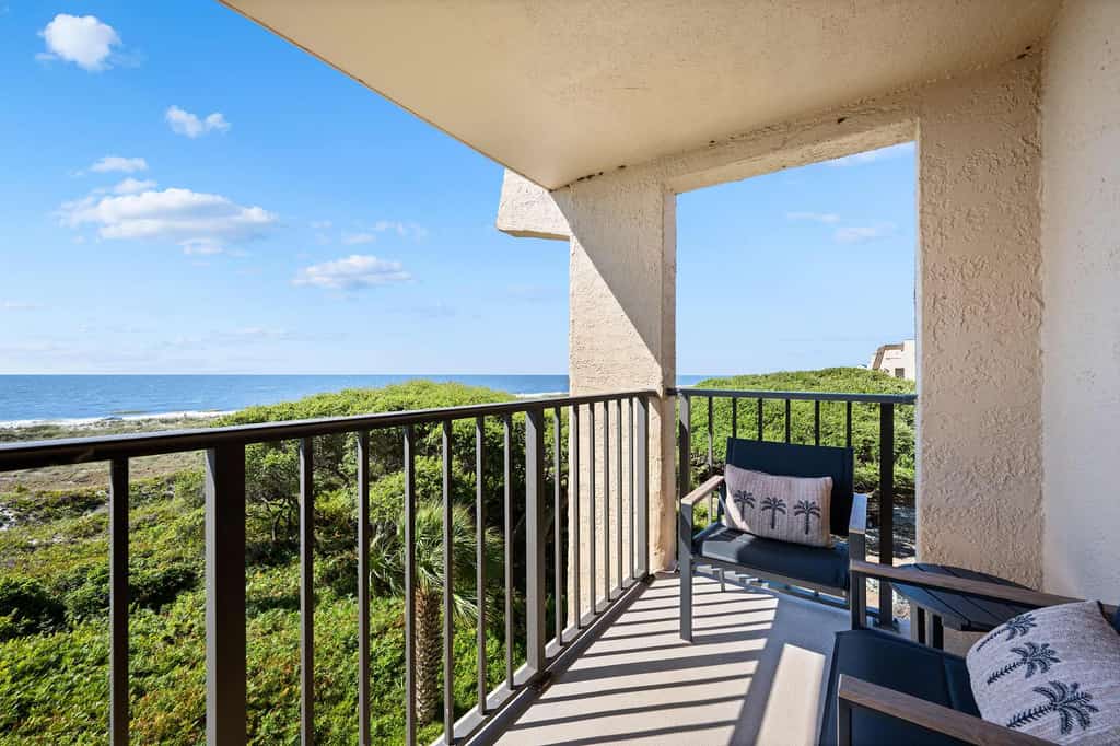 Island Club 5401 
Luxury Oceanfront Retreat | Panoramic Views from Every Bedroom
Experience coastal luxury at its finest in this completely renovated 3-bedroom, 3-bath oceanfront condominium. Perfectly situated on the 4th floor, this premier beachfront retreat offers breathtaking panoramic ocean views, direct beachfront access, and upscale finishes throughout.

From the moment you enter, you'll be captivated by the stunning ocean vistas visible from the living area dining, kitchen and all three bedrooms. Every detail has been thoughtfully redesigned, featuring brand-new furnishings, designer finishes, custom plantation shutters, and a bright, sophisticated coastal aesthetic.

The spacious living offers a new surround sound system with a large flat screen TV. This living space is open to the kitchen with counter seating, a large dining table, and a comfortably furnished oceanfront patio, creating the perfect setting for morning coffee, afternoon relaxation, or evening cocktails while enjoying the sights and sounds of the Beach & ocean waves. 

Gourmet Kitchen

The fully renovated and exceptionally stocked kitchen is designed for both everyday convenience and entertaining, featuring:

New designer cabinetry and premium countertops
Triple-filtered drinking water at the kitchen sink
New stainless steel appliances
Separate beverage refrigerator
12-cup drip coffee maker and Keurig® coffee maker
Air fryer, blender, popcorn maker, and more
Everything needed to prepare meals with ease
Luxurious Sleeping Accommodations

Primary Oceanfront Suite

King bed
Private oceanfront balcony with seating
Spa-inspired ensuite bathroom
Double vanity
Large walk-in tiled shower
Flat-screen TV
Dedicated workspace/desk
Custom built-in closet shelving
Spectacular ocean views

Second Oceanfront Guest Suite

Two queen beds
Private ensuite bathroom with walk-in shower
Double Vanity Sink
Oceanfront views
Flat-screen TV
Corner desk/workspace
Ideal for couples or families

Third Ocean View Guest Bedroom

Two queen beds
Flat Screen TV
Ocean views
Access to hall bathroom with tub/shower combination
Additional Features
Full-size washer and dryer
Keyless Entry
New high-efficiency air conditioning system and ductwork
High-speed Wi-Fi
Flat-screen TVs
Custom plantation shutters throughout
Professionally furnished and decorated
Direct Beachfront Location

ONSITE AMENITIES:
Private Serene Oceanfront Complex on 25 Beautiful Amenity Rich Acres 
Amenities include 3 Swimming Pools including an area with sundeck and hot tub for adults only.
• Outdoor Lap Pool & Kiddy Pool (Heated Seasonally)
• Community Spa, Tanning Shelf and Top Deck (Seasonally ages 18+)
• 9 Tennis Courts: 7 Har-Tru (Clay) Courts and 2 Hard Courts
• Pickleball
• Exercise Facility
• Bike Rentals
• Basketball
• Children's playground right off the beach
• Catch and Release Fishing Lagoons
• Community Grills and Picnic Areas
• Elevators

The Island Breeze Trolley has a convenient stop within a short walk from the Island Club complex.

Whether you're planning a family beach vacation, a couples' getaway, or a relaxing coastal escape, this exceptional oceanfront residence offers the very best in luxury, comfort, and location. With panoramic views, designer renovations, and every modern convenience imaginable, this is truly the premier beachfront experience you've been searching for.

Book your stay and discover why this is one of the finest oceanfront vacation rentals on the coast.