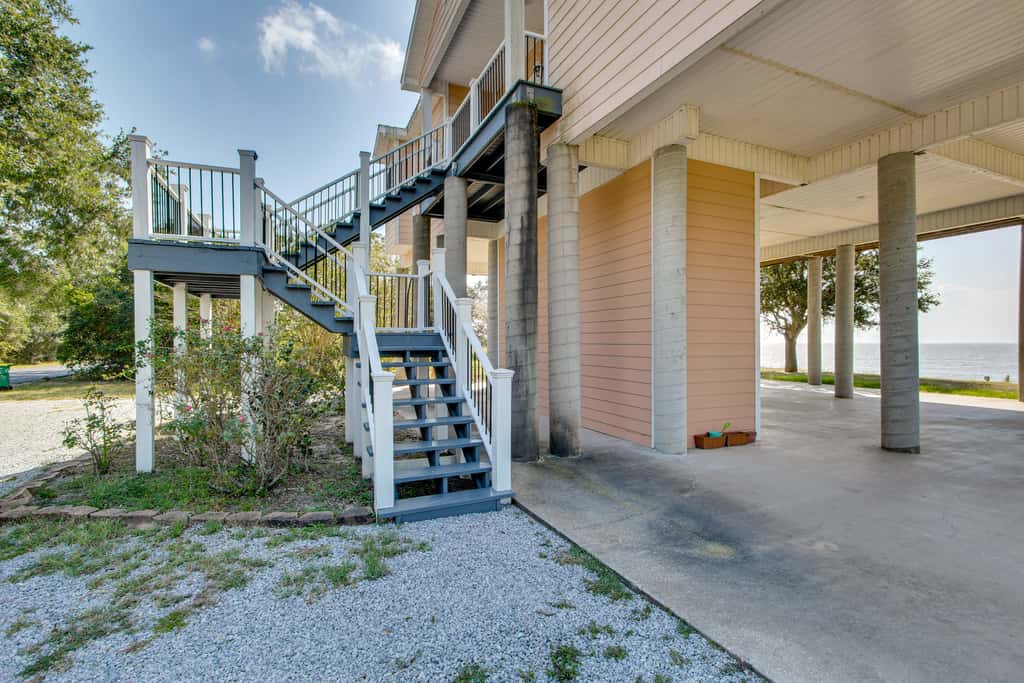 Private Beach & Views! Stilted Ocean Springs Home