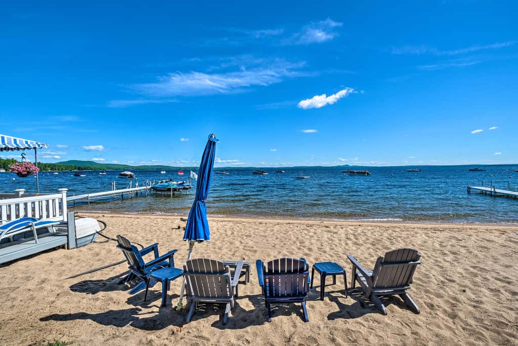 Beachfront Sebago Cottage w/ Deck + Grill!