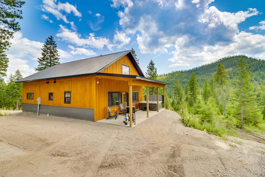 Modern Lakeside Cabin w/ Mountain Views & Hot Tub!