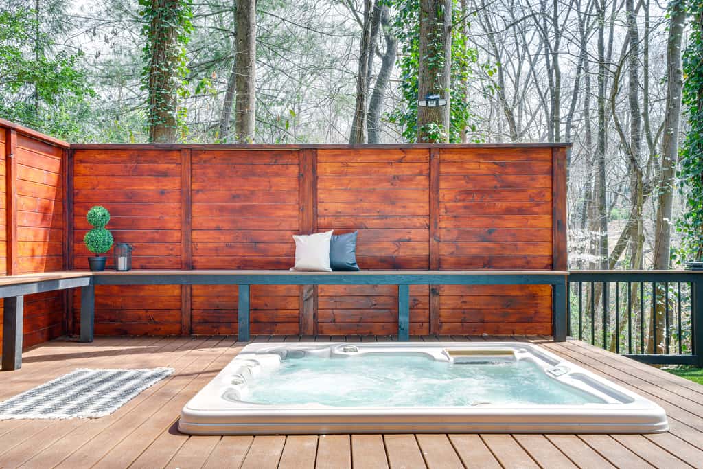 Mid-Century Modern Luxe Retreat w/ Hot Tub & Decks