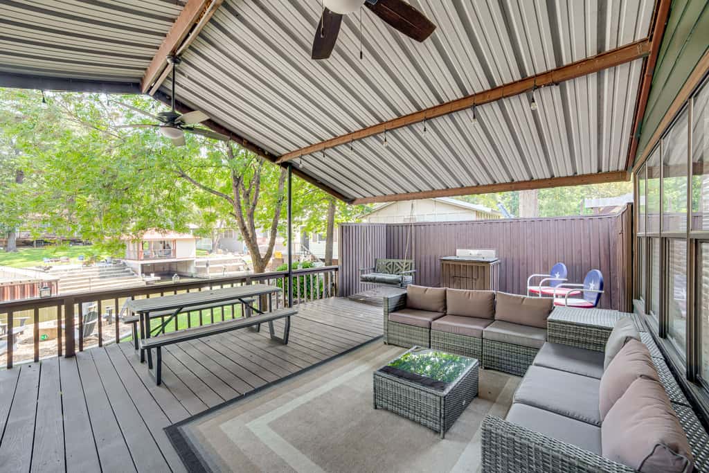 Spacious Deck: Waterfront Home in Gun Barrel City!