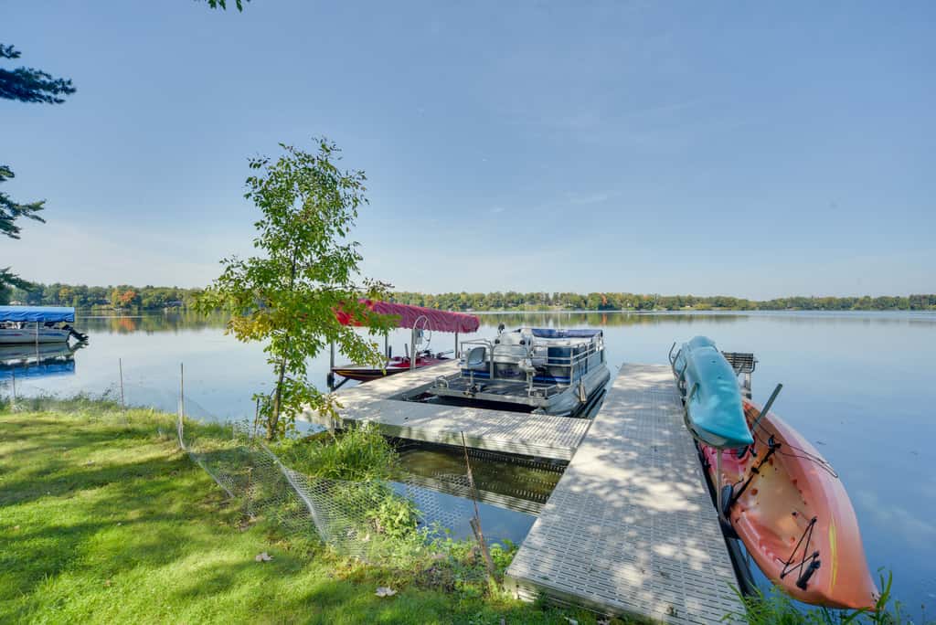 Pet Friendly  w/ Private Dock - Steps to Rice Lake
