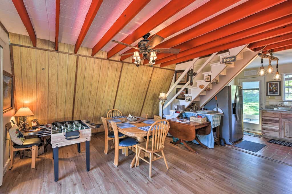 Steps to Lake! Charming Cabin: Pool Access & Decks