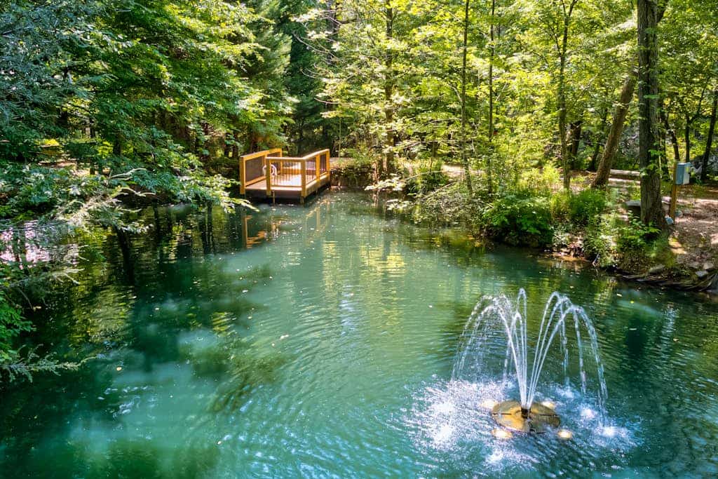 Custom riverfront retreat with private pond, dock, firepit & outdoor living