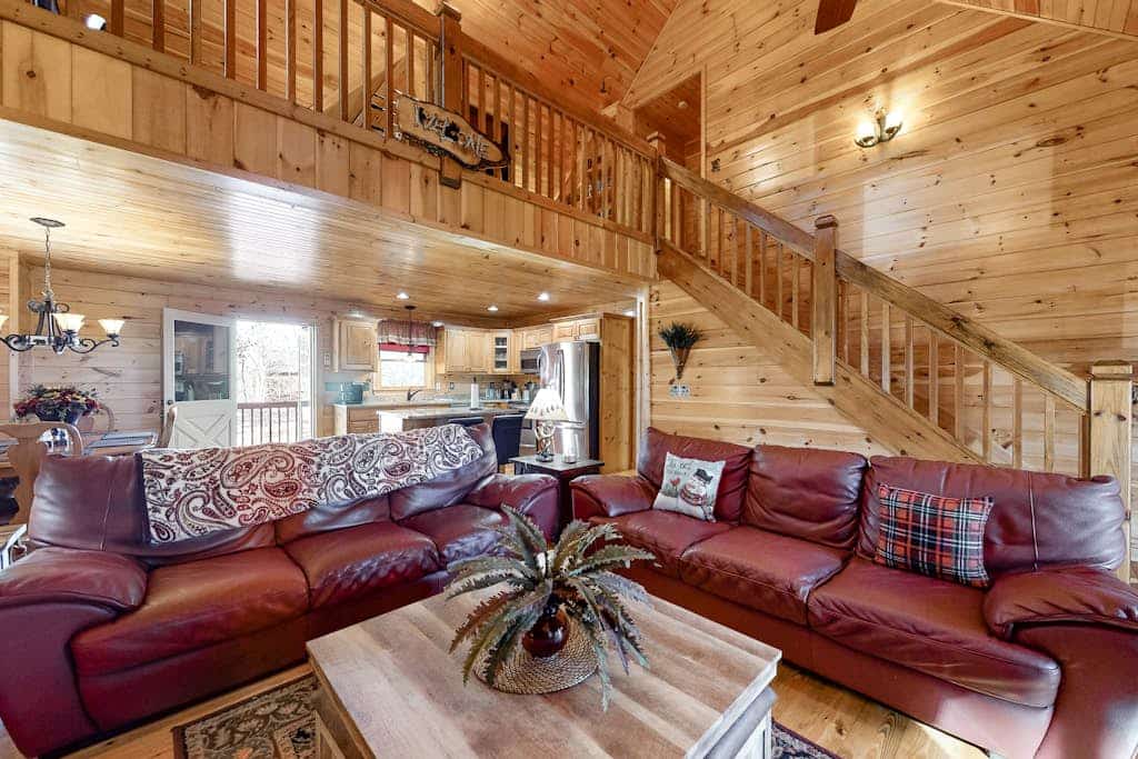 Elegant Cabin with Soaring Ceilings, Stone Fireplace, Free WiFi, and Central AC