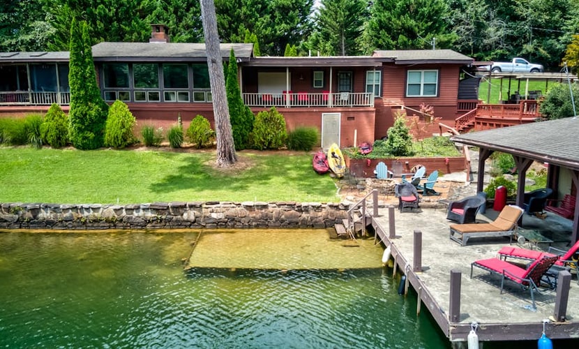 Outdoor adventure on Lake Rabun with floating, swimming, & kayaking