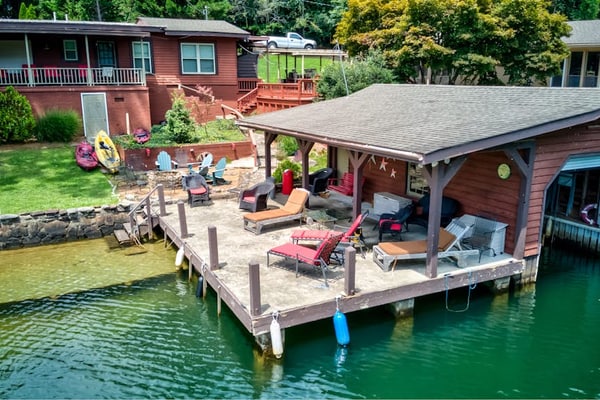 Outdoor adventure on Lake Rabun with floating, swimming, & kayaking