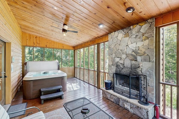 Charming Getaway with Private Hot Tub, Sauna, & Pretty Mountain Views