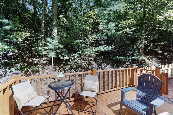 Dog-friendly cabin in the woods w/ private hot tub, screened-in deck & BBQ