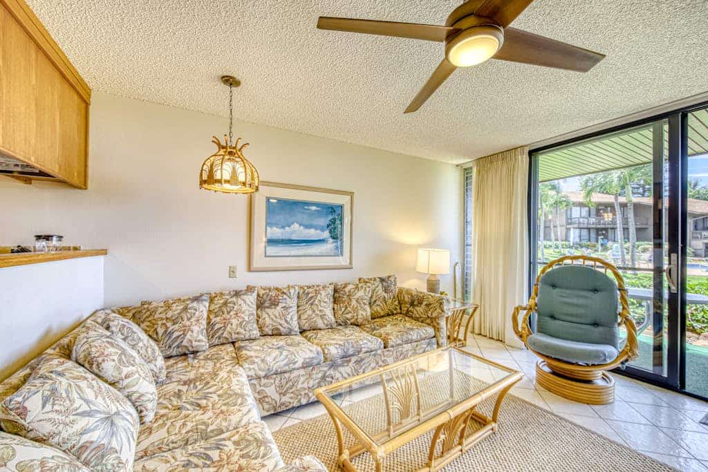 Dreamy, ground-floor escape with ocean views, furnished patio, & pool