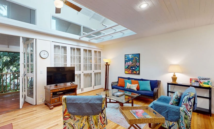 Colorful condo by the beach with a washer/dryer, lanai, & on-site pool