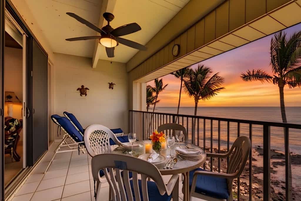 Oceanfront condo with lanai, full water view, hot tub & pool. 1 bedroom, 2 bathrooms unit that sleeps 4 with queen-sized sofa bed. 