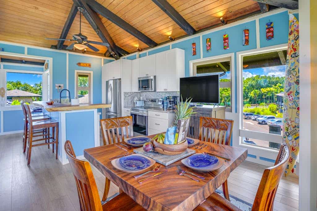 Ocean & mountain view home in amazing setting with pool - walk to Anini Beach