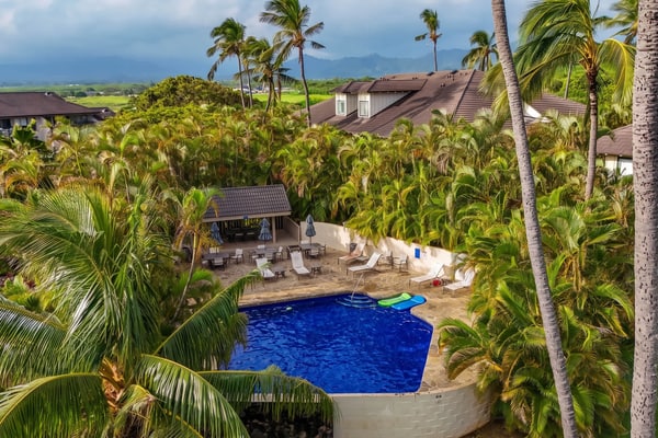 Top-floor ocean-view condo - lanais, two pools, hot tub - walk to Brennecke’s Beach