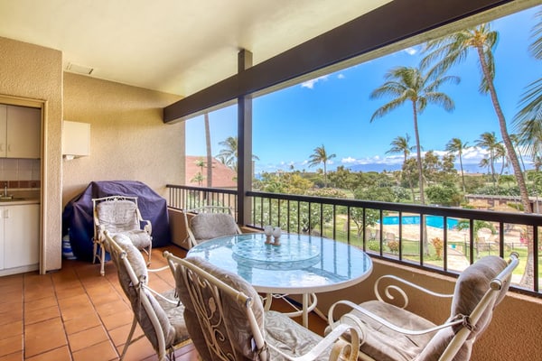 Two-story condo with lanai, shared pool, hot tub, & tennis - walk to beach