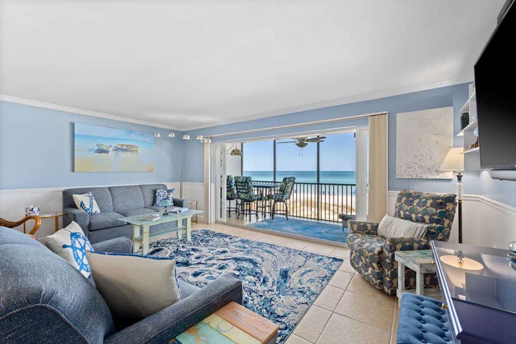 Luxury Gulf-front condo with beach access, heated pool, sunset views, & balcony