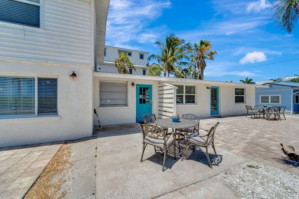 Serene oceanfront suite with Gulf view, grill, patio, central AC, & W/D