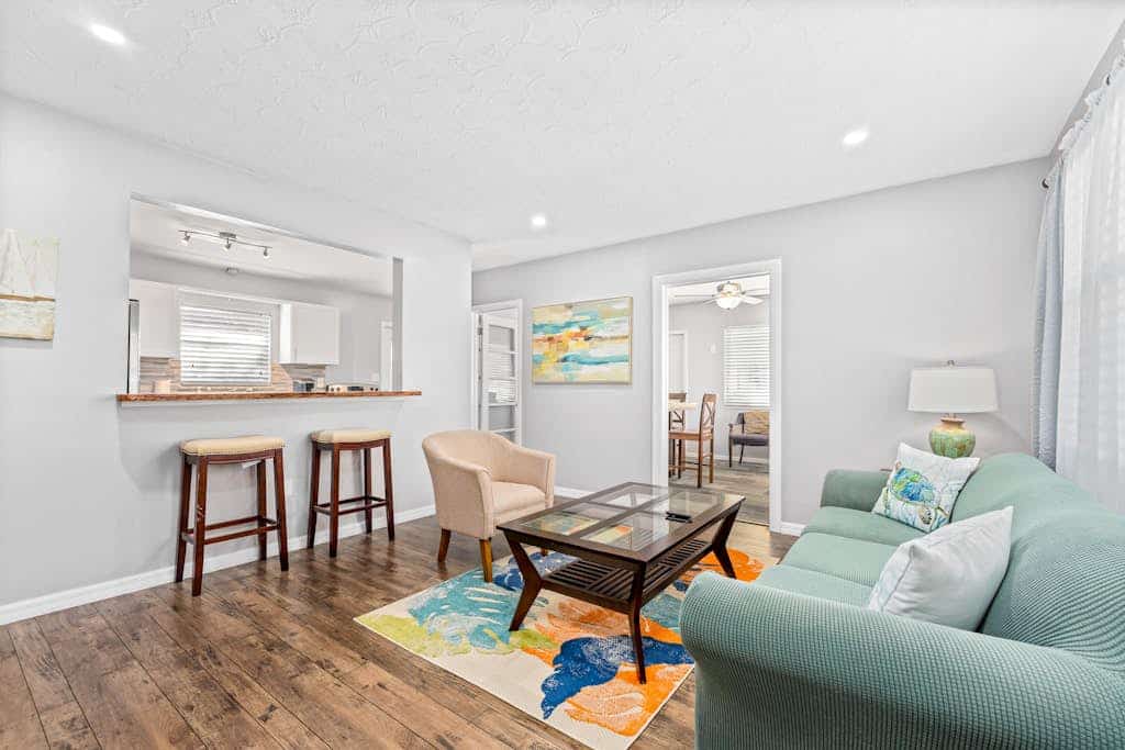 Updated, dog-friendly home with fenced yard, koi pond, firepit, & W/D