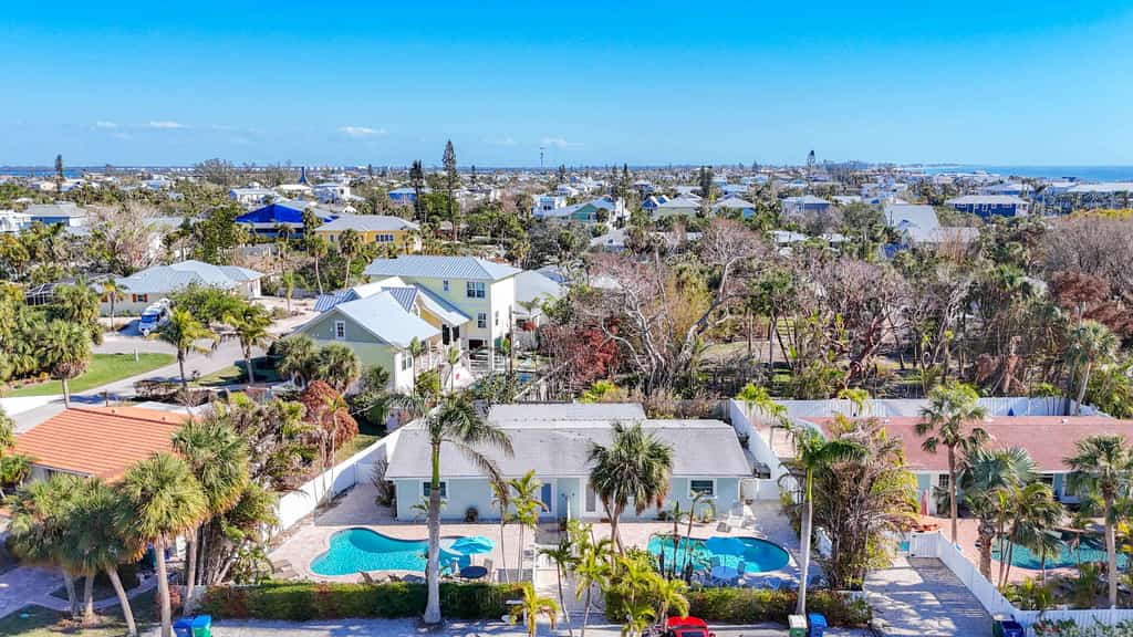Island villa with heated private pool, tranquil courtyard, easy beach access