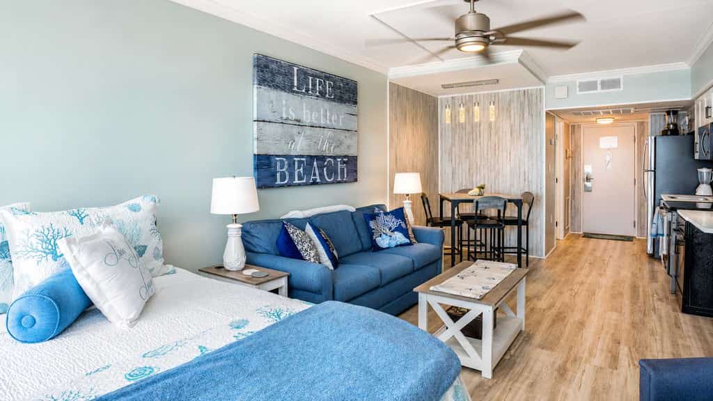 Step into your dream oceanfront escape at the legendary Yachtsman Resort, South Tower, where the endless Atlantic sparkles just beyond your windows and the soothing rhythm of the waves sets the tone for pure relaxation. Perched on the eighth floor, Yachtsman 803A is a bright, airy studio just steps from the excitement of the Myrtle Beach Boardwalk and the iconic 14th Avenue Pier. With sweeping ocean views, a light-filled layout, and a prime beachfront location, this charming condo is the perfect sanctuary to unwind, soak up the sun, and experience the best of Myrtle Beach.

RENOVATIONS ARE BEING DONE IN SOME UNITS AT THE RESORT!!! WORK WILL BE PERFORMED FROM 9AM-5PM DURING YOUR STAY!!