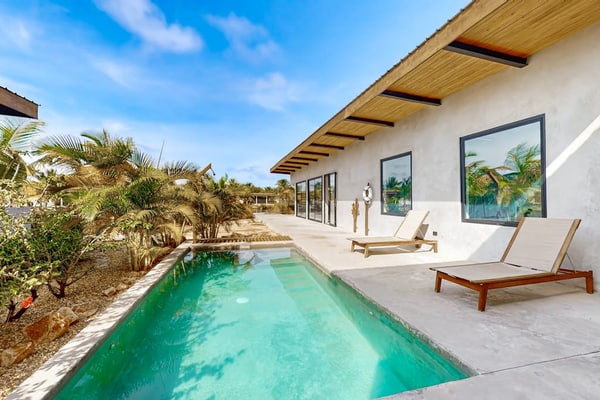 Water-view villa with plunge pool, private deck, full kitchen & partial AC