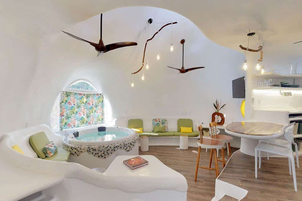 Lagoon view retreat with pool, private hot tub, & AC