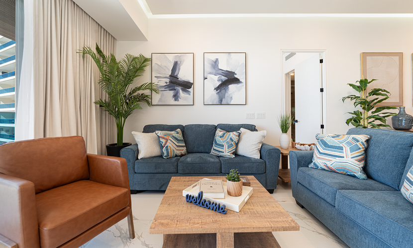 R1701 Beachfront 3BR Condo with Dual Balcony Access & Spacious Open Living