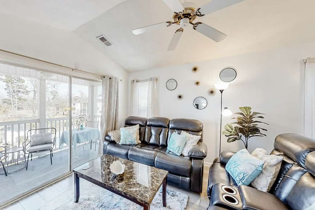 River Oaks Resort condo with hot tub, pool, fairway views, tennis, balconies.