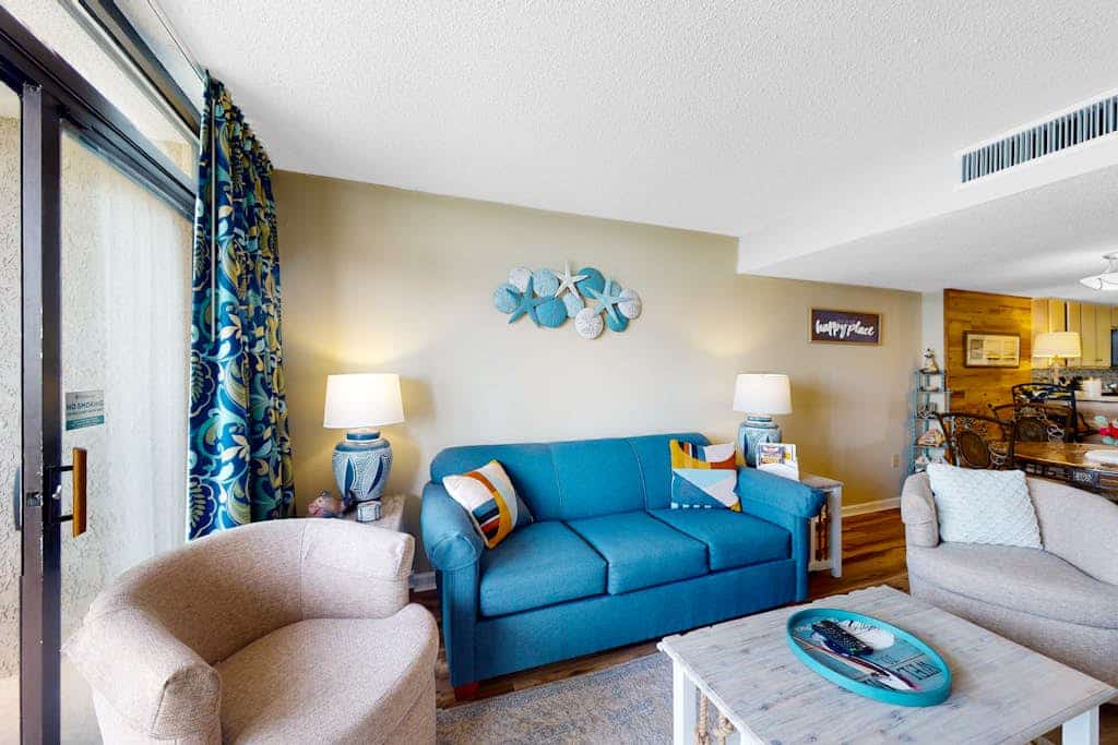 Beachfront condo with beach access, 4 pools, 4 hot tubs, sauna, W/D
