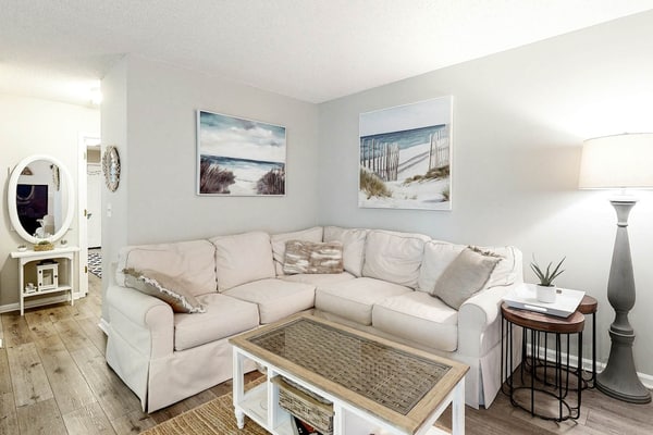 Dog-friendly condo with ocean views, large deck, washer/dryer & central AC