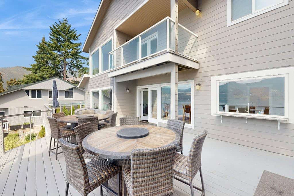 Stunning home on the water with large deck, private dock, firepit