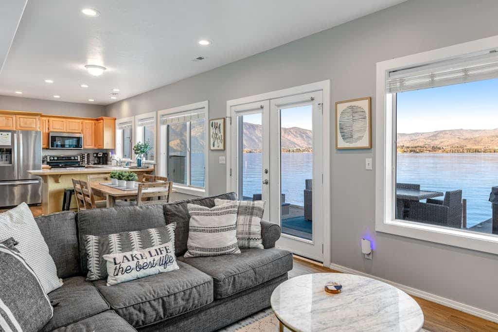Lakefront Home w/ Private Dock, Buoy, Hot Tub & Large Waterfront Patio