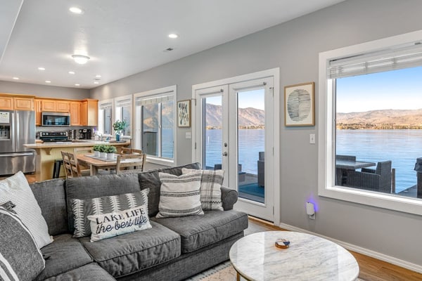 Lakefront Home w/ Private Dock, Buoy, Hot Tub & Large Waterfront Patio