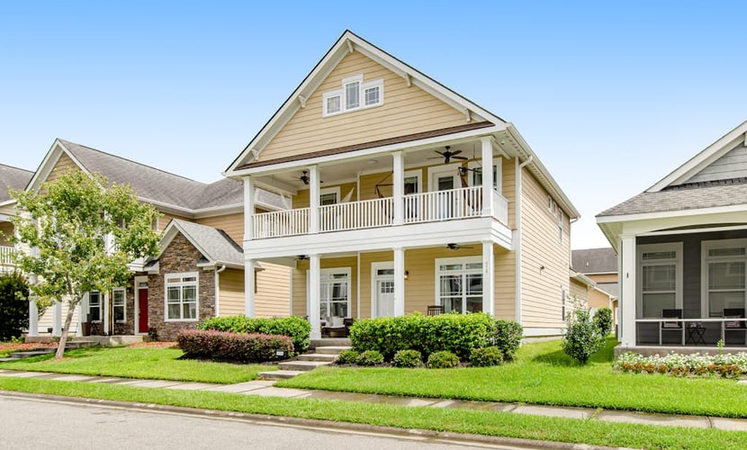 Charming, immaculate coastal home with furnished porches, AC, & washer/dryer