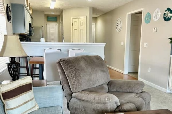 Welcome to Waterway Village 16I! Nestled within the peaceful, gated Waterway Village community, this beautifully maintained 2 bedroom, 2 bathroom condo offers the perfect blend of comfort, convenience, and relaxation for your next Myrtle Beach getaway. Featuring a king bed in the primary suite , along with two twin beds in the second bedroom and a full sized sleeper sofa in the living room, this inviting retreat comfortably accommodates up to 6 guests.