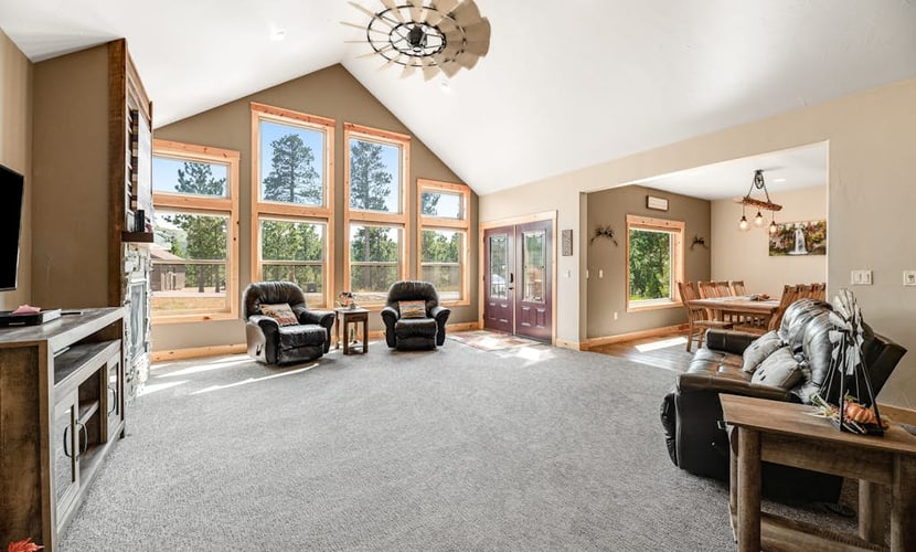 Come enjoy the ultimate Black Hills getaway at Klassy Lodge, our beautiful five bedroom home in Sturgis. This stylish retreat features a private hot tub, a fun game room, and breathtaking views of Pillar Peak. Perfectly situated near National Forest trails, Deadwood casinos, and Mount Rushmore, our lodge is the ideal base for families and groups. Enjoy modern amenities like a gourmet kitchen, cozy fireplaces, and an outdoor fire pit for unforgettable evenings under the stars in the heart of South Dakota.