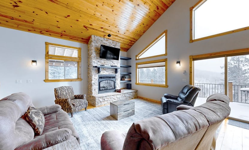 Experience the ultimate Black Hills getaway at Pleasant View Lodge, a spacious 5-bedroom cabin in Lead. Perfect for families, this retreat features a private hot tub, a fun-filled game room, and stunning mountain views. Relax by the gas fireplace or enjoy a meal in the fully equipped kitchen. Ideally located near Terry Peak Ski Area and the historic charm of Deadwood, our home offers the perfect blend of adventure and comfort for every season. Book your mountain escape today for an unforgettable stay.