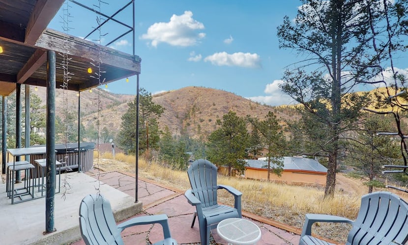 Experience the ultimate mountain getaway at this charming 2-bedroom apartment in Green Mountain Falls. Perfectly positioned with direct access to the Catamount trailhead and routes to Pikes Peak, this dog-friendly retreat features a private hot tub, a fully equipped kitchen, and a scenic patio with mountain views. Ideal for families or groups seeking adventure, you are just moments away from hiking, fishing, and exploring Colorado Springs. Unwind in comfort after a day of outdoor exploration at this peaceful mountain escape.