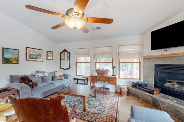 Dog-friendly private cabin with pool table, jetted tub, deck, streaming, W/D, AC