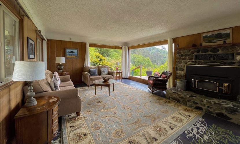 Dog-friendly, waterfront home with ocean views, private hot tub & deck