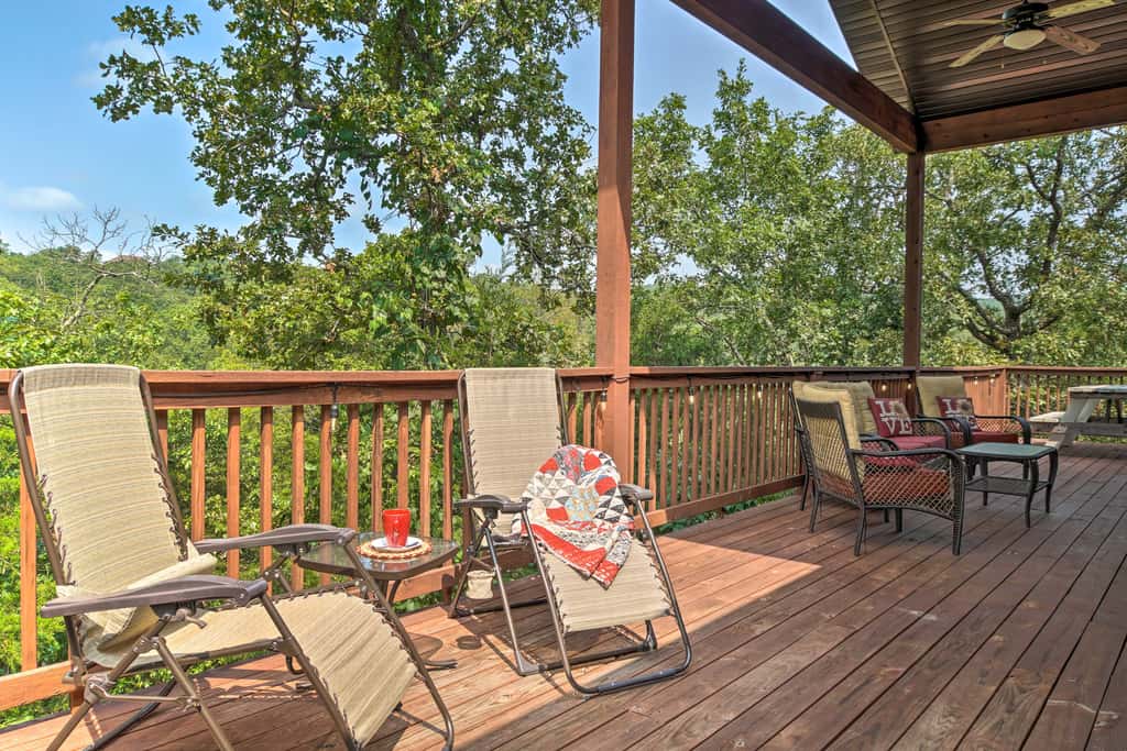 Relax Fireside: Family-Friendly Branson West Cabin