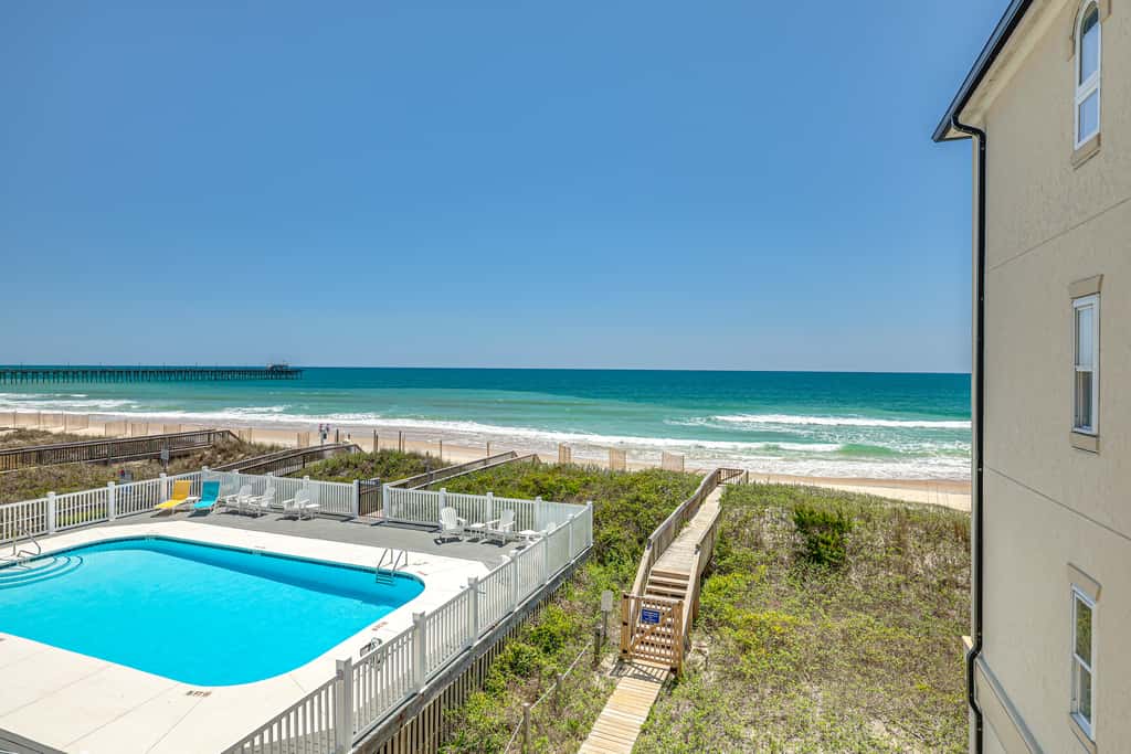 Ocean Views + Resort Pool! N Topsail Beach Condo