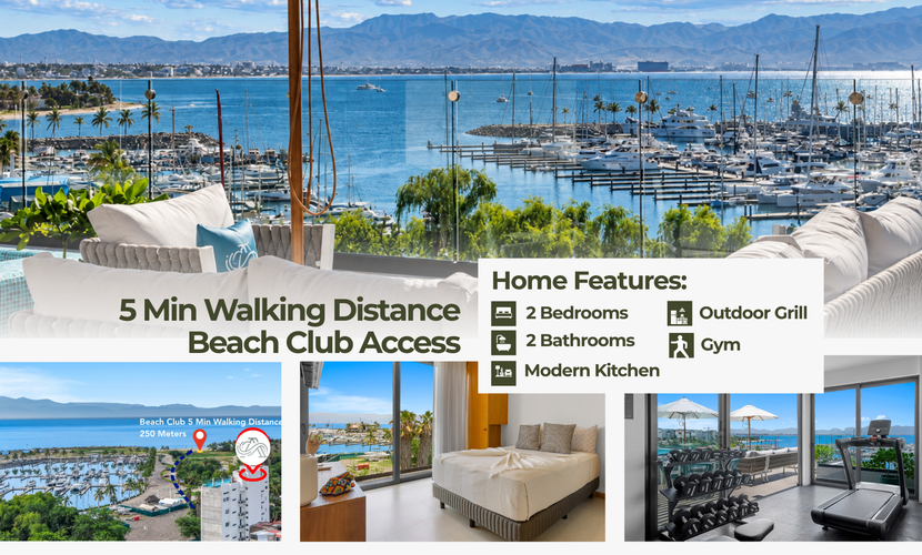 2BR/2BA Marina View Condo w/ King Bed, Rooftop Pool & Beach Club, La Cruz