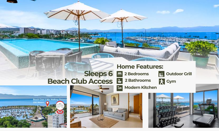 Modern 2BR Condo near Marina Riviera Nayarit | Rooftop Pool & Beach Club