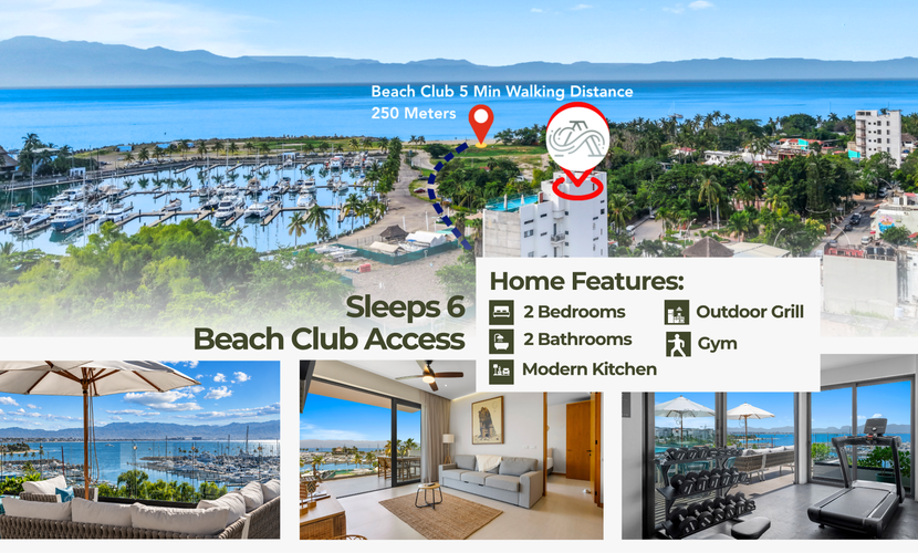 Marina View Condo w/ Rooftop Infinity Pool, Beach Club & Gym – La Cruz